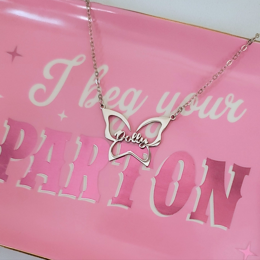 Dolly Parton Butterfly Pendant Necklace
